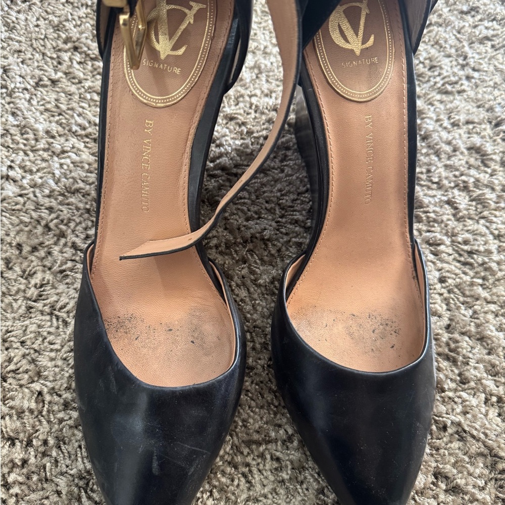 Vince Camuto Black Leather Heels